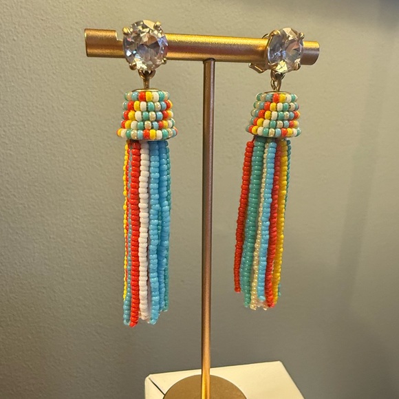 J. Crew Multicolor Beaded Tassel Earrings - Picture 7 of 8